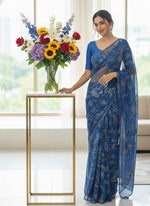 Load image into Gallery viewer, Latest Garden Vareli Printed Nara Chiffon Saree
