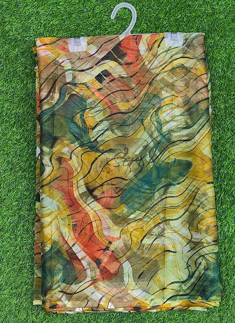 Latest Garden Vareli Printed Nara Chiffon Saree