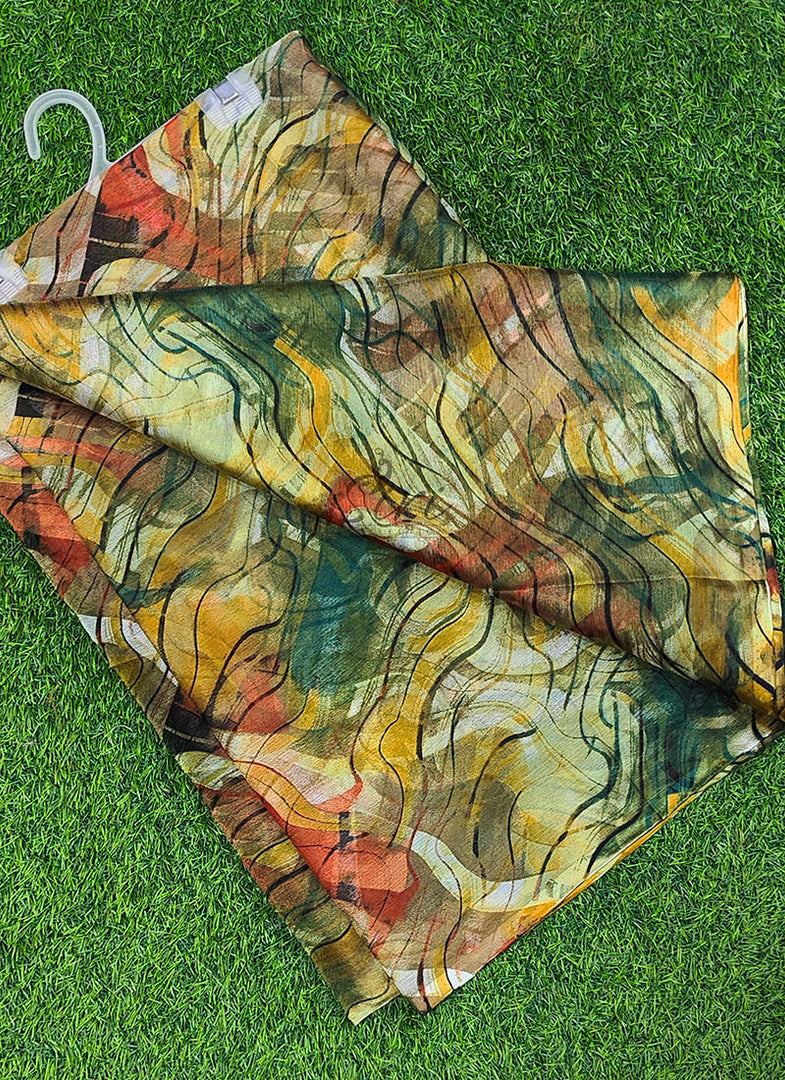 Latest Garden Vareli Printed Nara Chiffon Saree