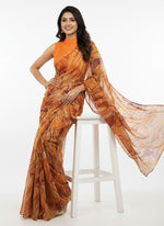 Load image into Gallery viewer, Latest Garden Vareli Printed Nara Chiffon Saree
