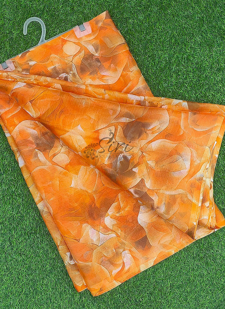 Exclusive Garden Vareli Printed Nara Chiffon Saree