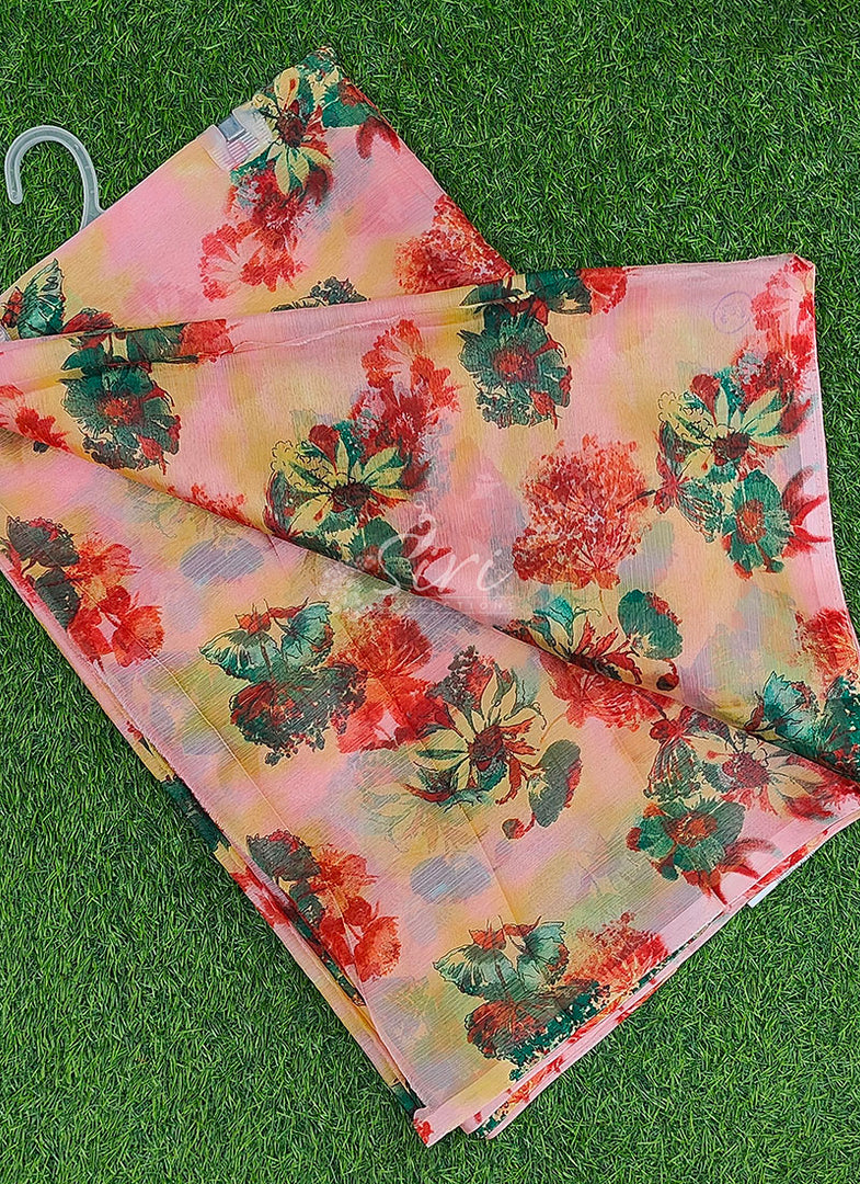 Exclusive Garden Vareli Printed Nara Chiffon Saree