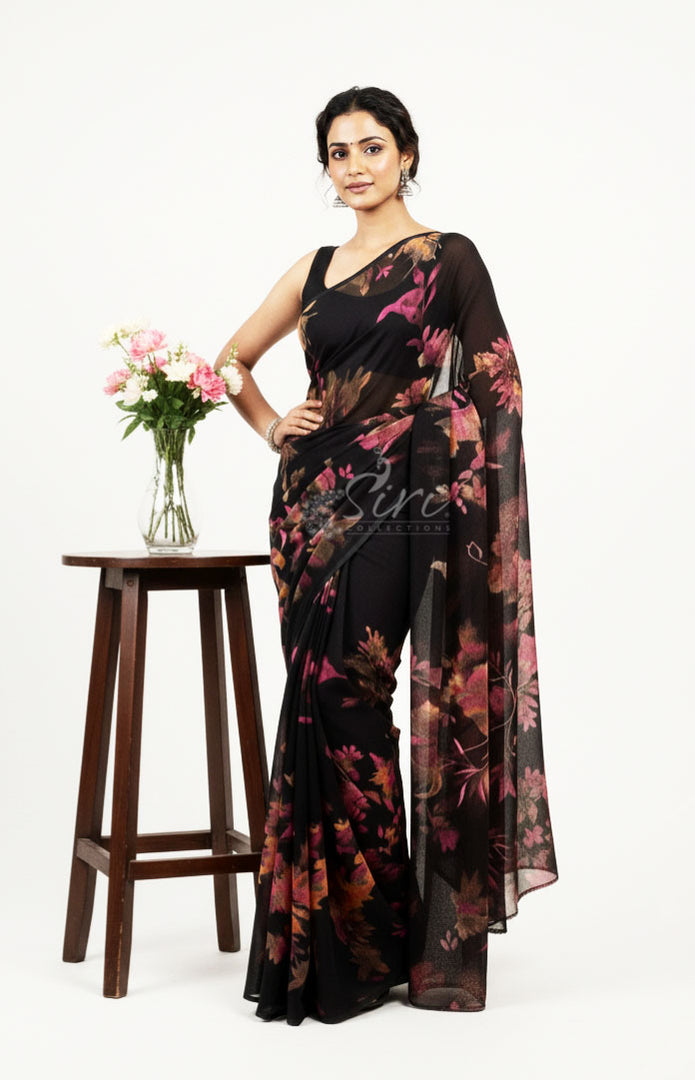 Garden Vareli Printed Nara Chiffon Saree