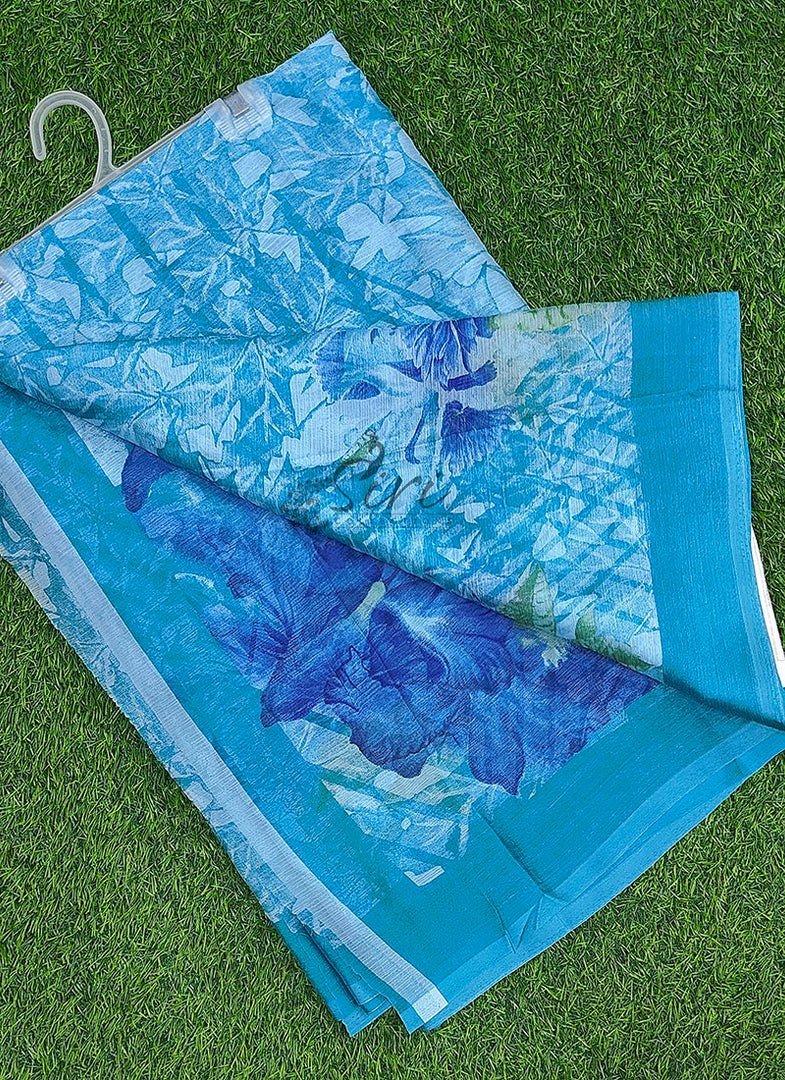 Beautiful Garden Vareli Printed Nova Nara Chiffon Saree