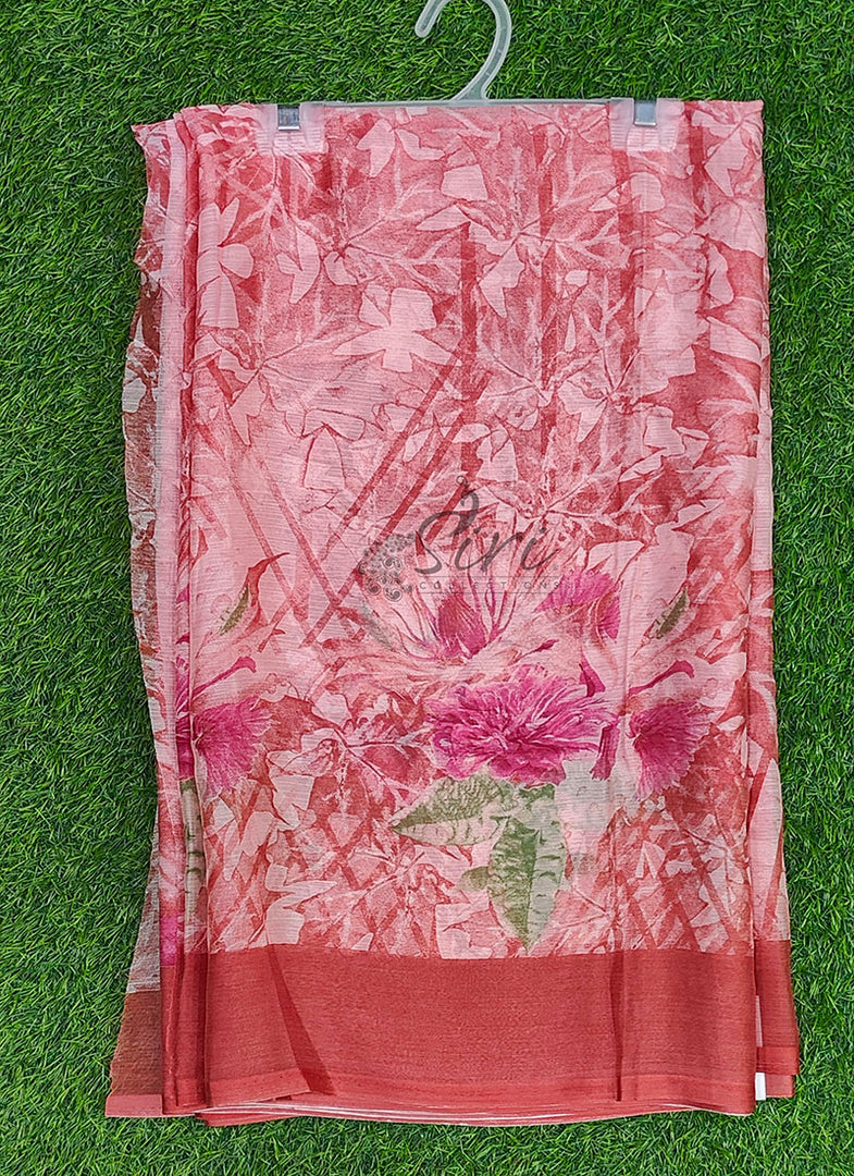 Beautiful Garden Vareli Printed Nova Nara Chiffon Saree