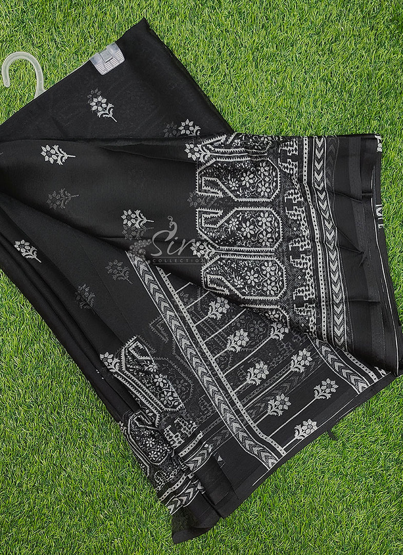 Beautiful Garden Vareli Printed Nova Nara Chiffon Saree