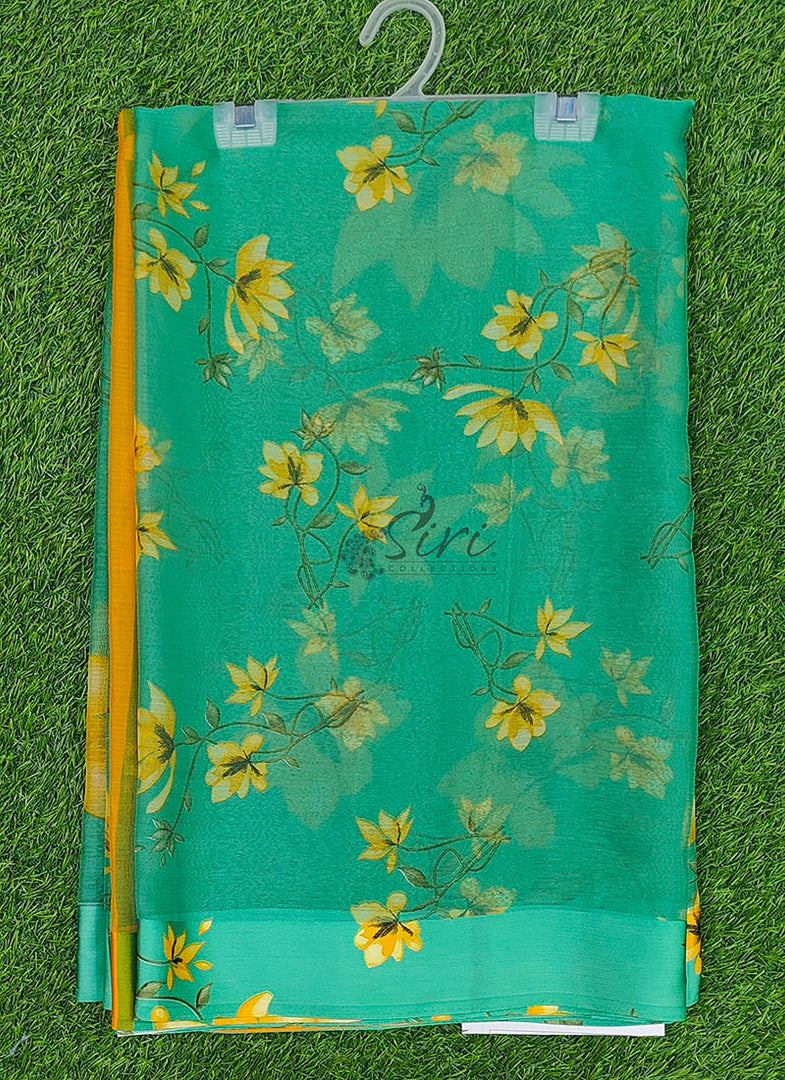Beautiful Garden Fiona Border Nara Chiffon Saree