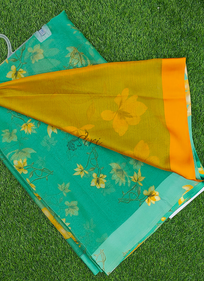 Beautiful Garden Fiona Border Nara Chiffon Saree
