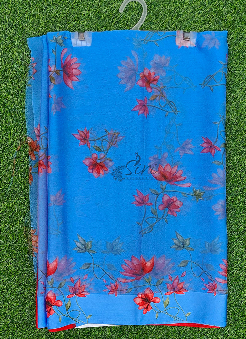 Beautiful Garden Fiona Border Nara Chiffon Saree