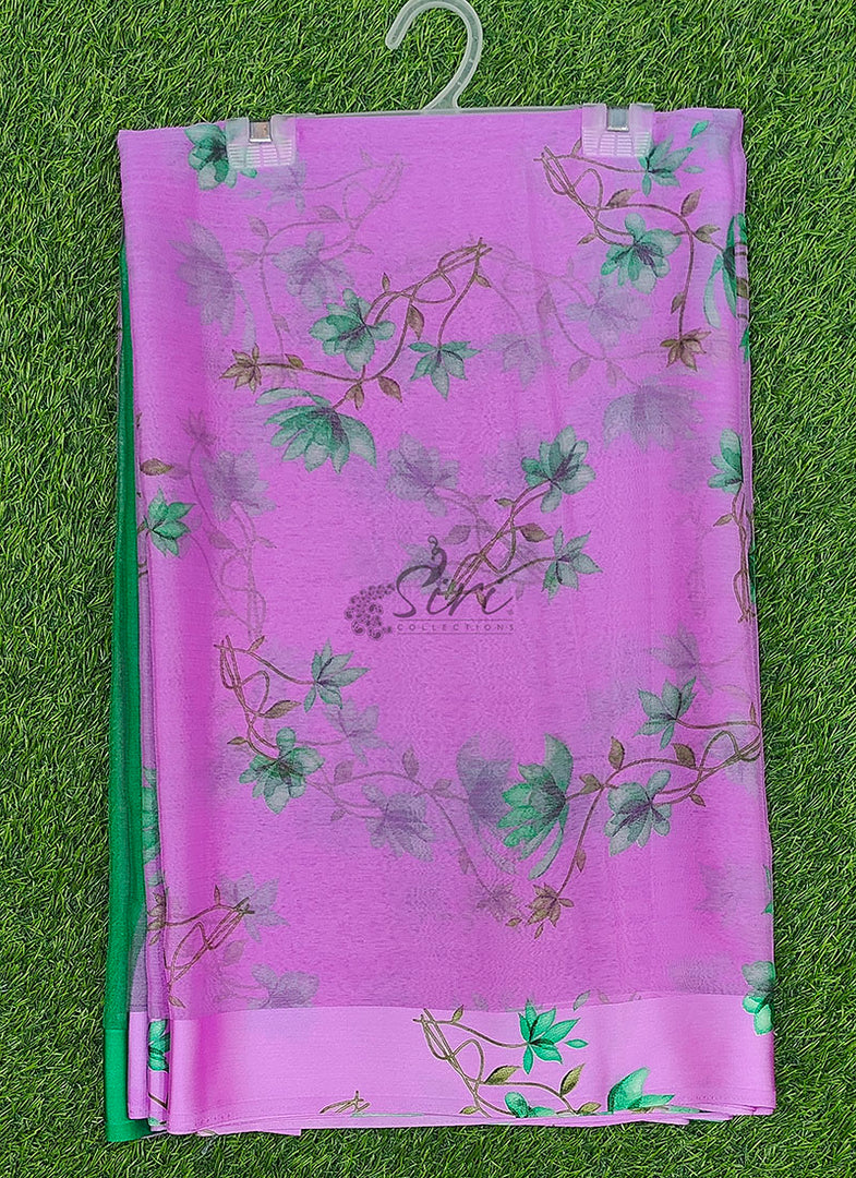 Beautiful Garden Fiona Border Nara Chiffon Saree