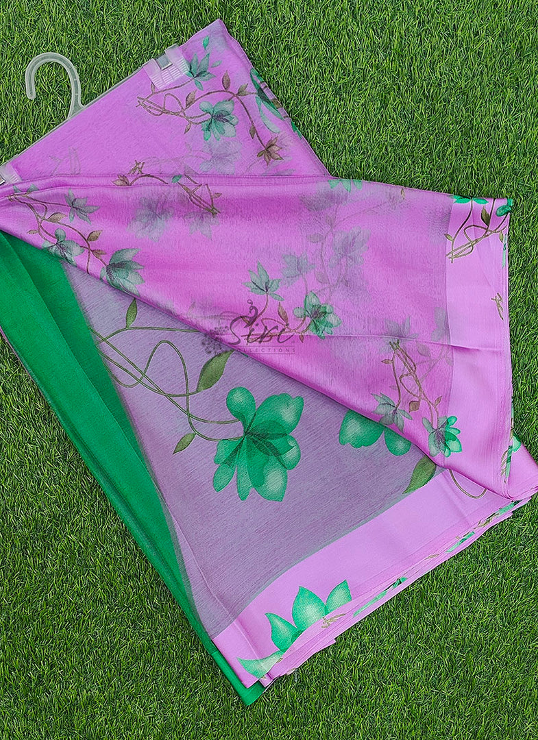 Beautiful Garden Fiona Border Nara Chiffon Saree