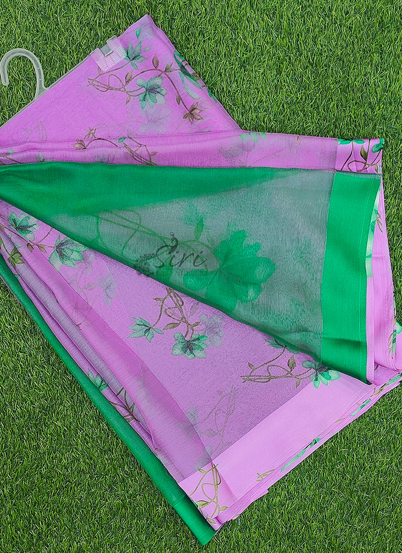 Beautiful Garden Fiona Border Nara Chiffon Saree