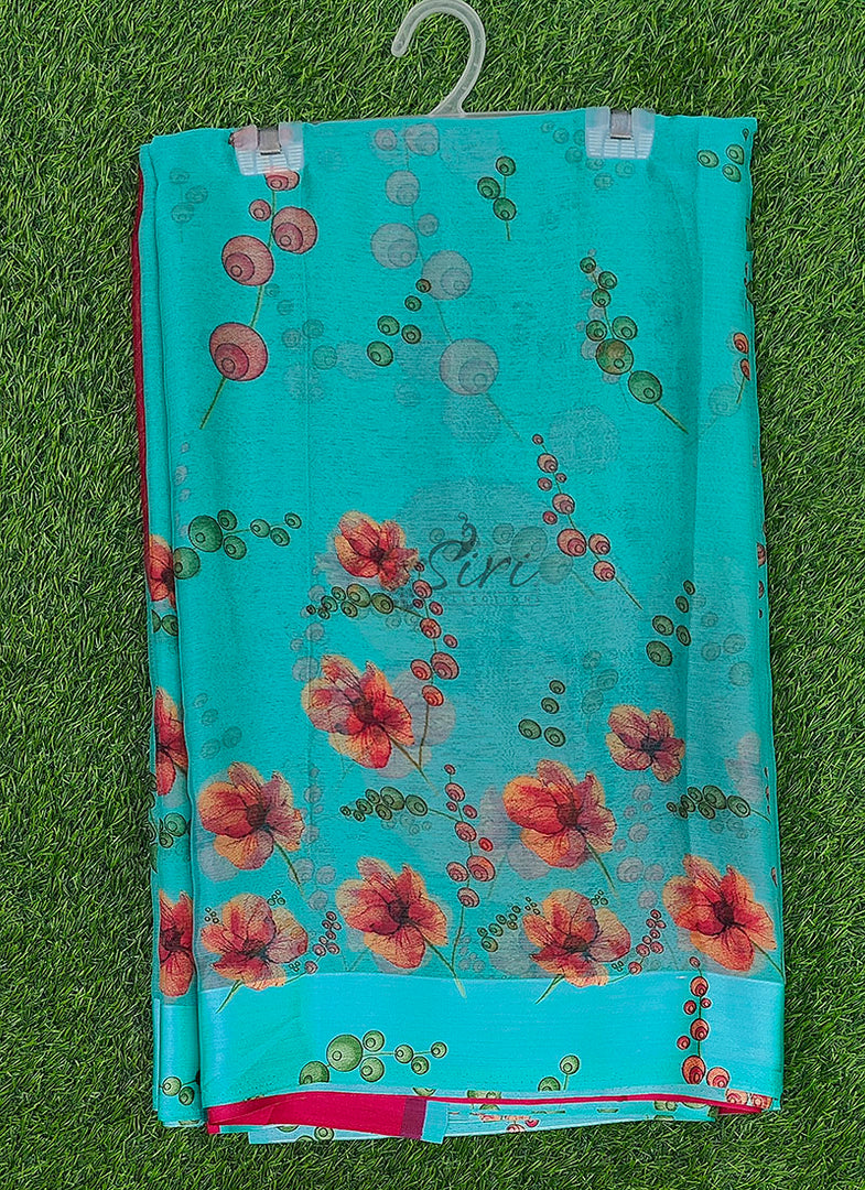 Beautiful Garden Fiona Border Nara Chiffon Saree