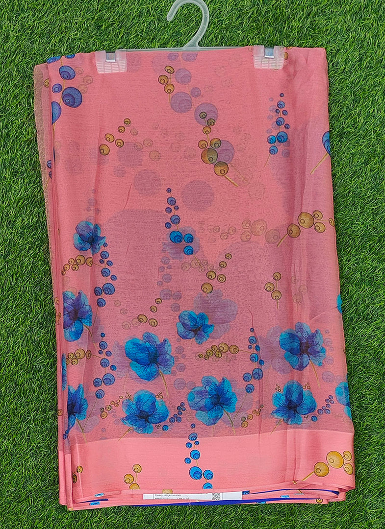 Beautiful Garden Fiona Border Nara Chiffon Saree