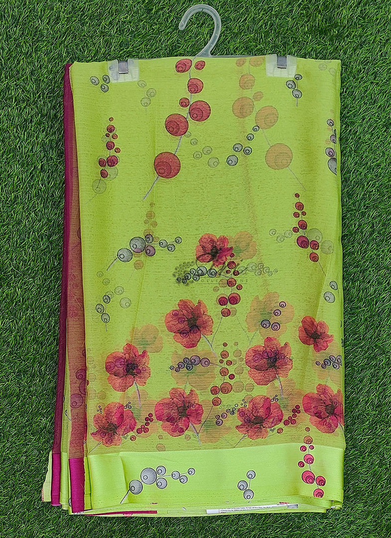 Beautiful Garden Fiona Border Nara Chiffon Saree