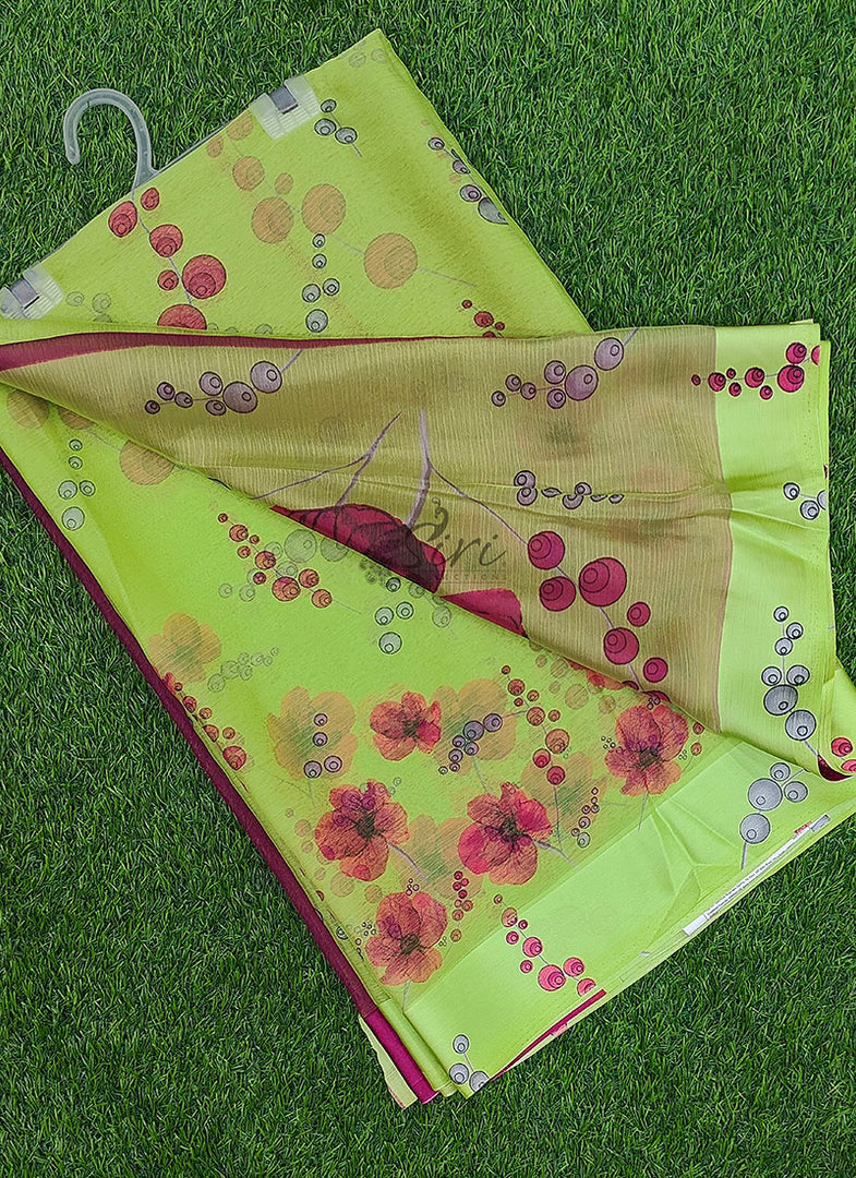 Beautiful Garden Fiona Border Nara Chiffon Saree