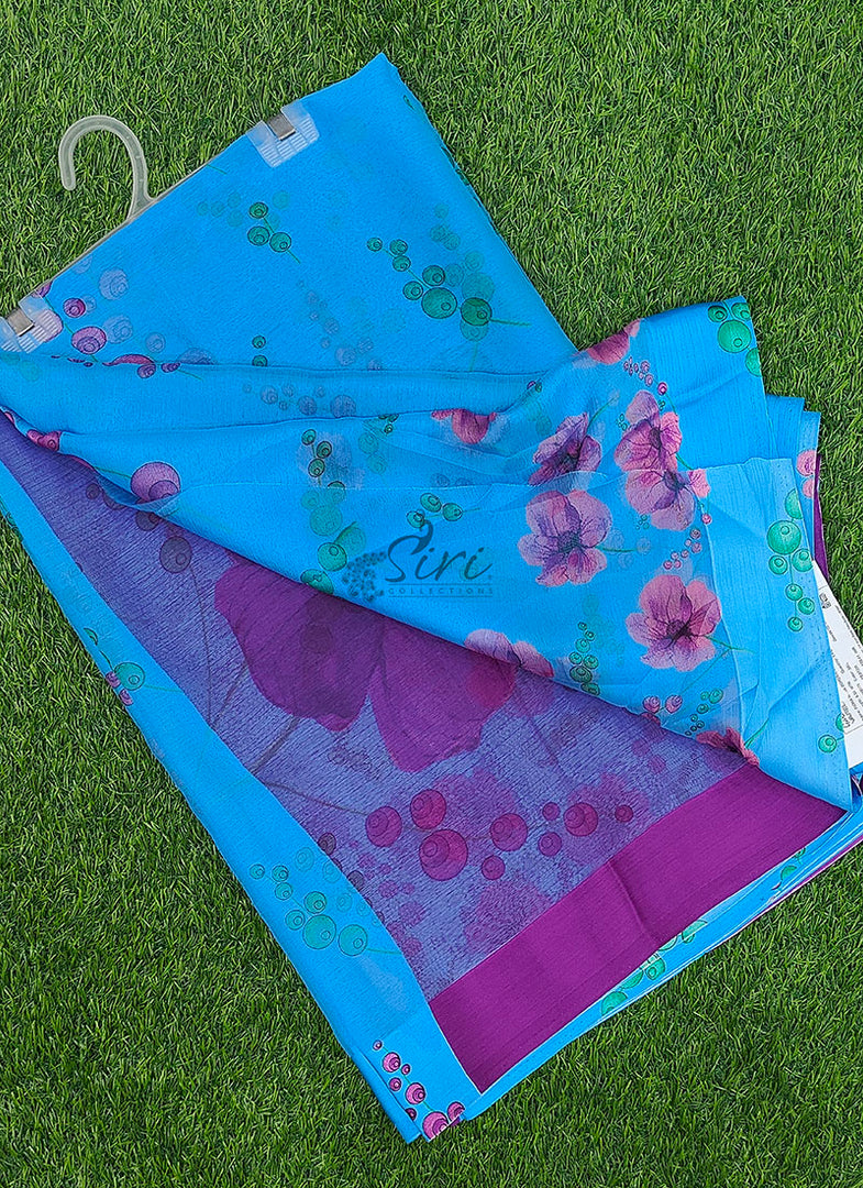 Beautiful Garden Fiona Border Nara Chiffon Saree