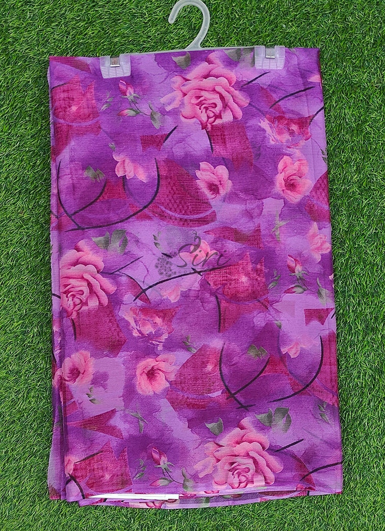 Exclusive Garden Vareli Printed Nara Chiffon Saree