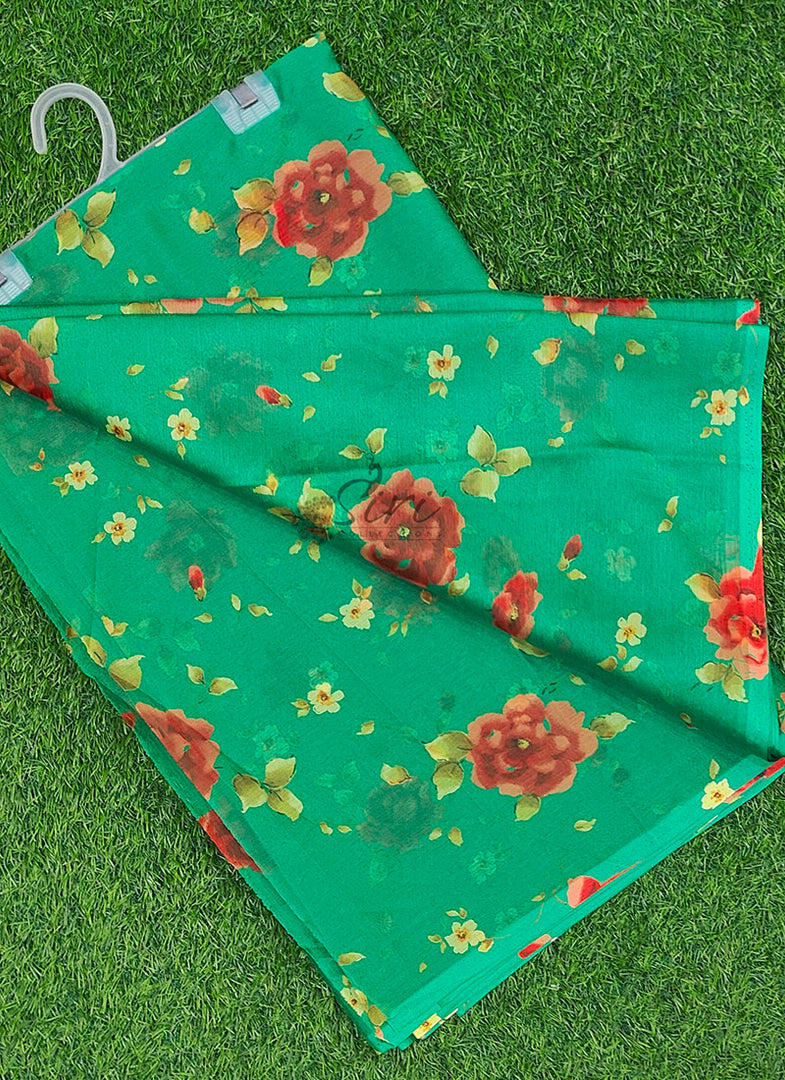 Exclusive Garden Vareli Printed Nara Chiffon Saree
