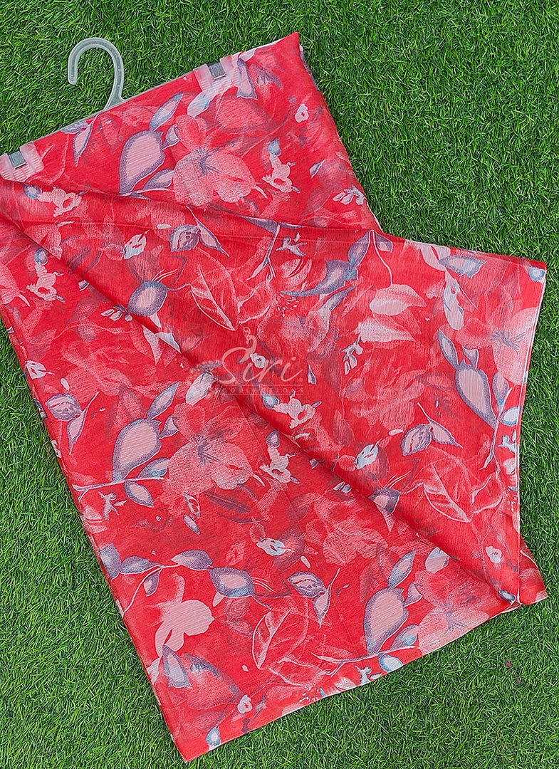 High Quality Garden Vareli Printed Nara Chiffon Saree