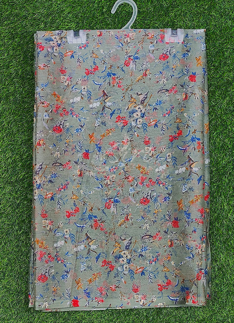 Latest Garden Vareli Printed Nara Chiffon Saree