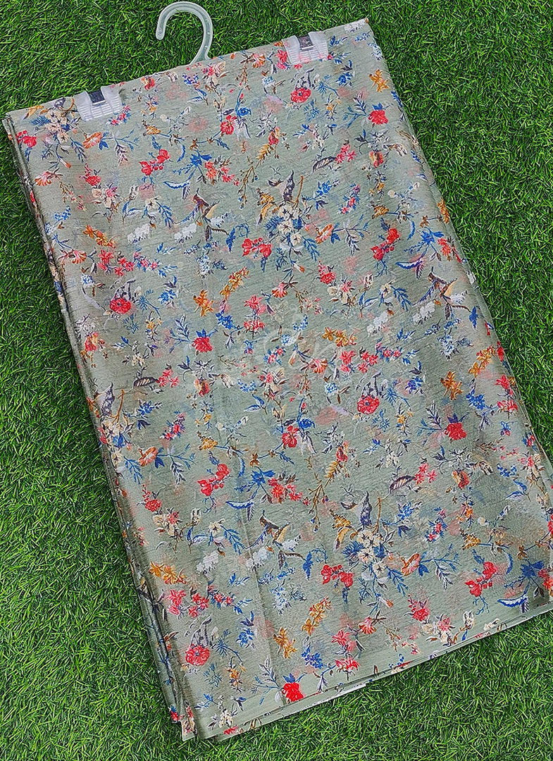 Latest Garden Vareli Printed Nara Chiffon Saree
