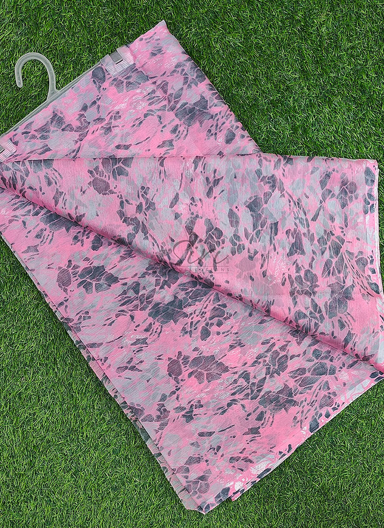 Exclusive Garden Vareli Printed Nara Chiffon Saree