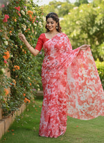 Load image into Gallery viewer, Latest Garden Vareli Printed Nara Chiffon Saree
