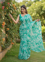 Load image into Gallery viewer, Latest Garden Vareli Printed Nara Chiffon Saree
