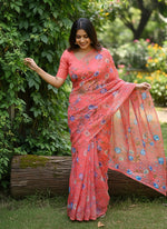 Load image into Gallery viewer, Latest Garden Vareli Printed Nara Chiffon Saree
