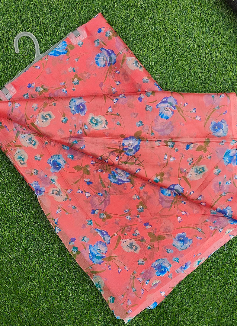 Latest Garden Vareli Printed Nara Chiffon Saree