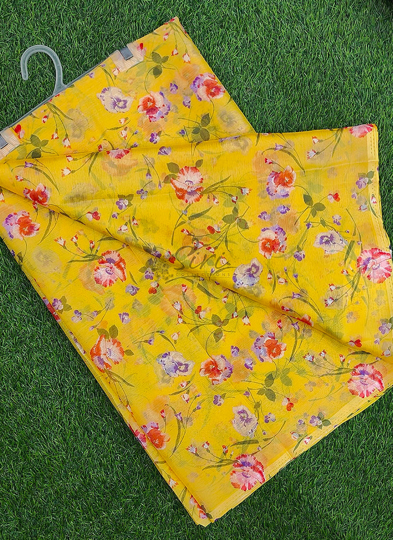 Latest Garden Vareli Printed Nara Chiffon Saree