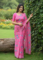 Load image into Gallery viewer, Latest Garden Vareli Printed Nara Chiffon Saree
