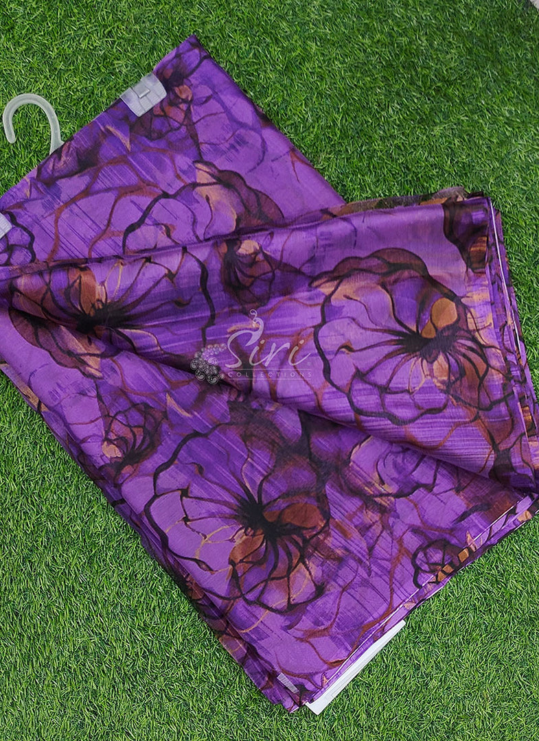 Latest Garden Vareli Printed Nara Chiffon Saree
