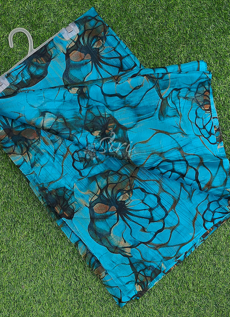 Latest Garden Vareli Printed Nara Chiffon Saree