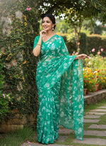 Load image into Gallery viewer, Latest Garden Vareli Printed Nara Chiffon Saree
