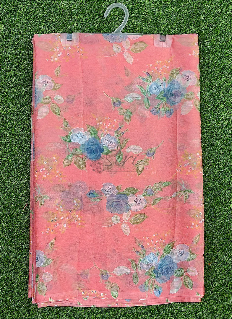 Beautiful Garden Vareli Printed Nara Chiffon Saree