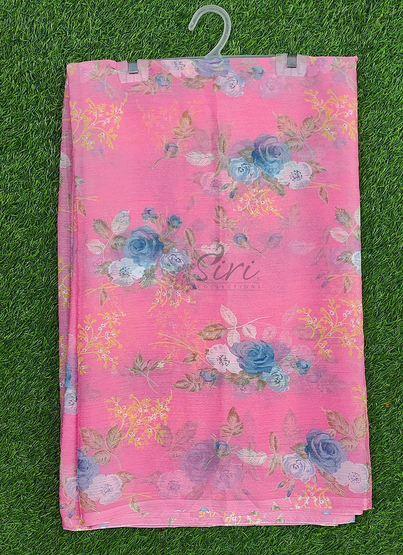 Beautiful Garden Vareli Printed Nara Chiffon Saree