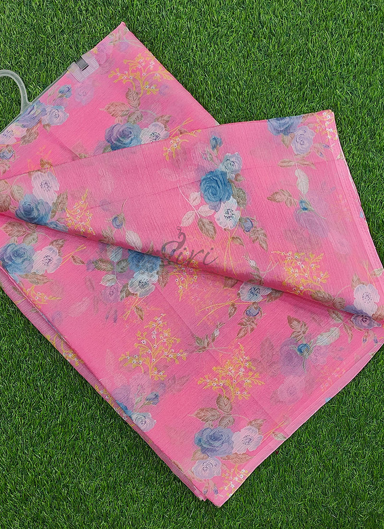 Beautiful Garden Vareli Printed Nara Chiffon Saree