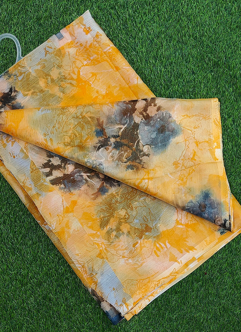 Beautiful Garden Vareli Printed Nara Chiffon Saree