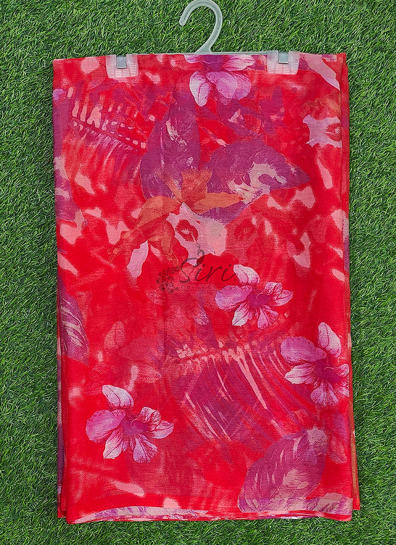 Beautiful Garden Vareli Printed Nara Chiffon Saree