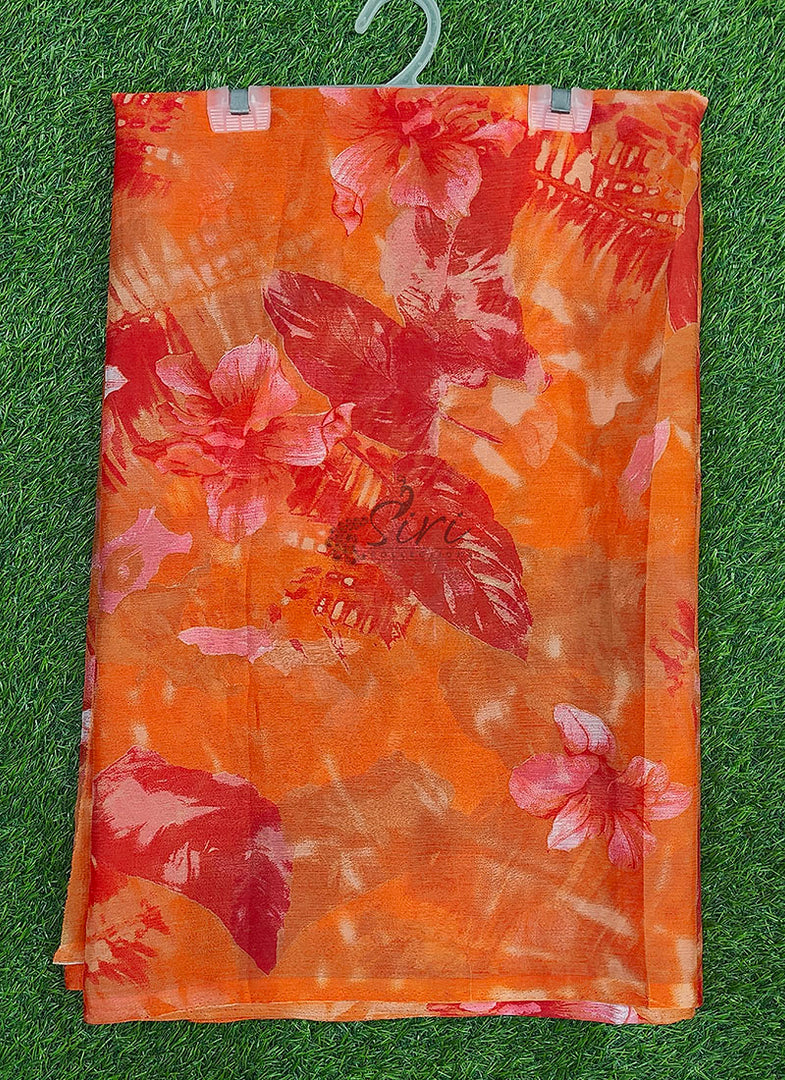 Beautiful Garden Vareli Printed Nara Chiffon Saree