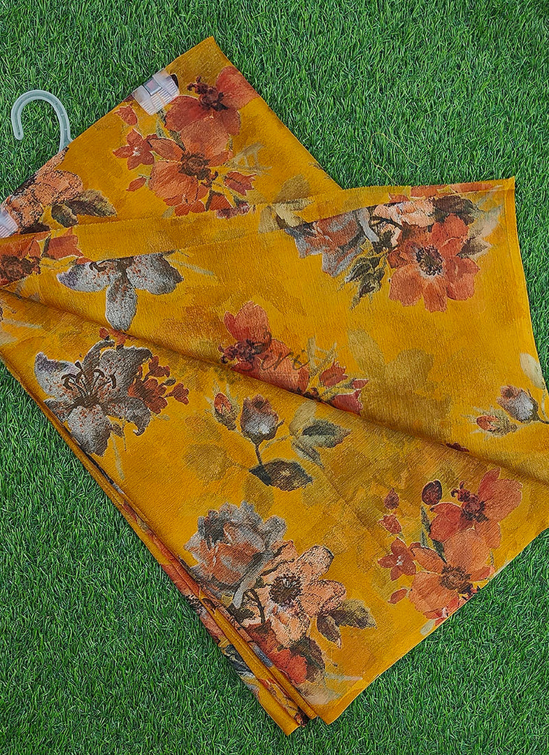 Beautiful Garden Vareli Printed Nara Chiffon Saree