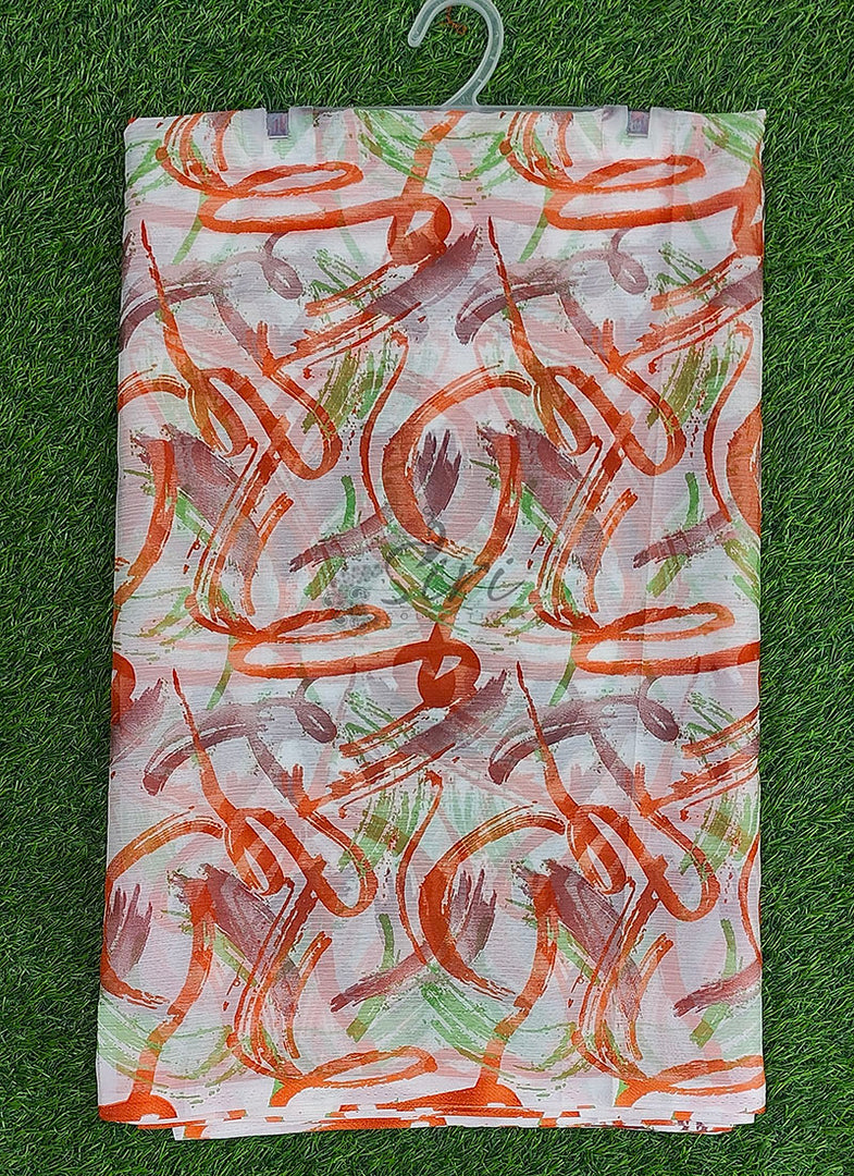 Beautiful Garden Vareli Printed Nara Chiffon Saree