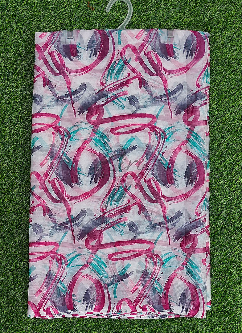 Beautiful Garden Vareli Printed Nara Chiffon Saree