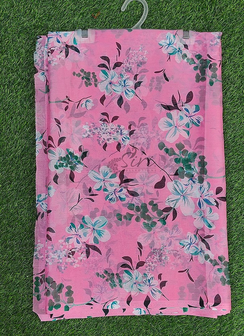 Beautiful Garden Vareli Printed Nara Chiffon Saree