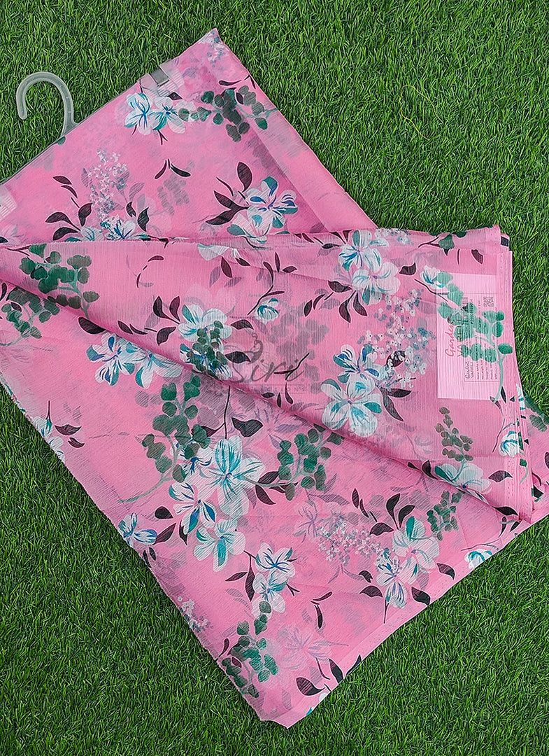 Beautiful Garden Vareli Printed Nara Chiffon Saree