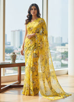 Load image into Gallery viewer, Beautiful Garden Vareli Printed Nara Chiffon Saree

