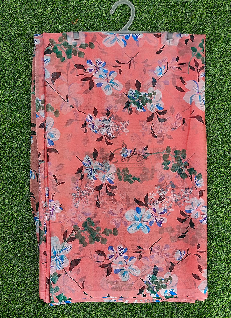 Beautiful Garden Vareli Printed Nara Chiffon Saree