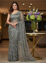 Load image into Gallery viewer, Latest Garden Vareli Printed Nara Chiffon Saree
